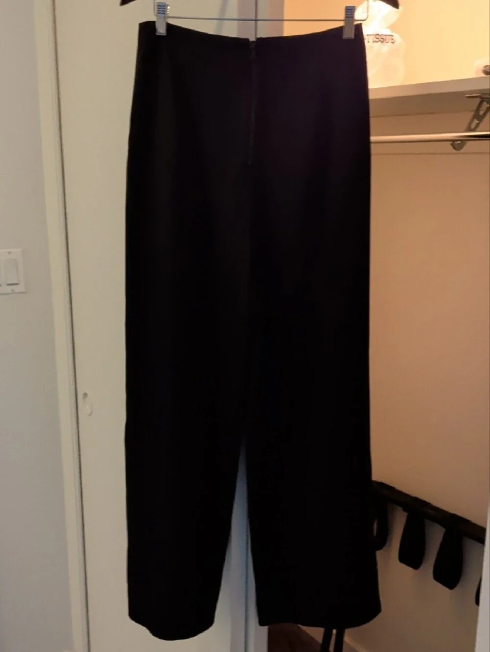 Alice + Olivia Black Wide-Leg Draped Split Leg Trousers
